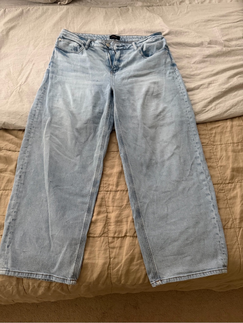 Quince cool blue Bella stretch barrel jeans